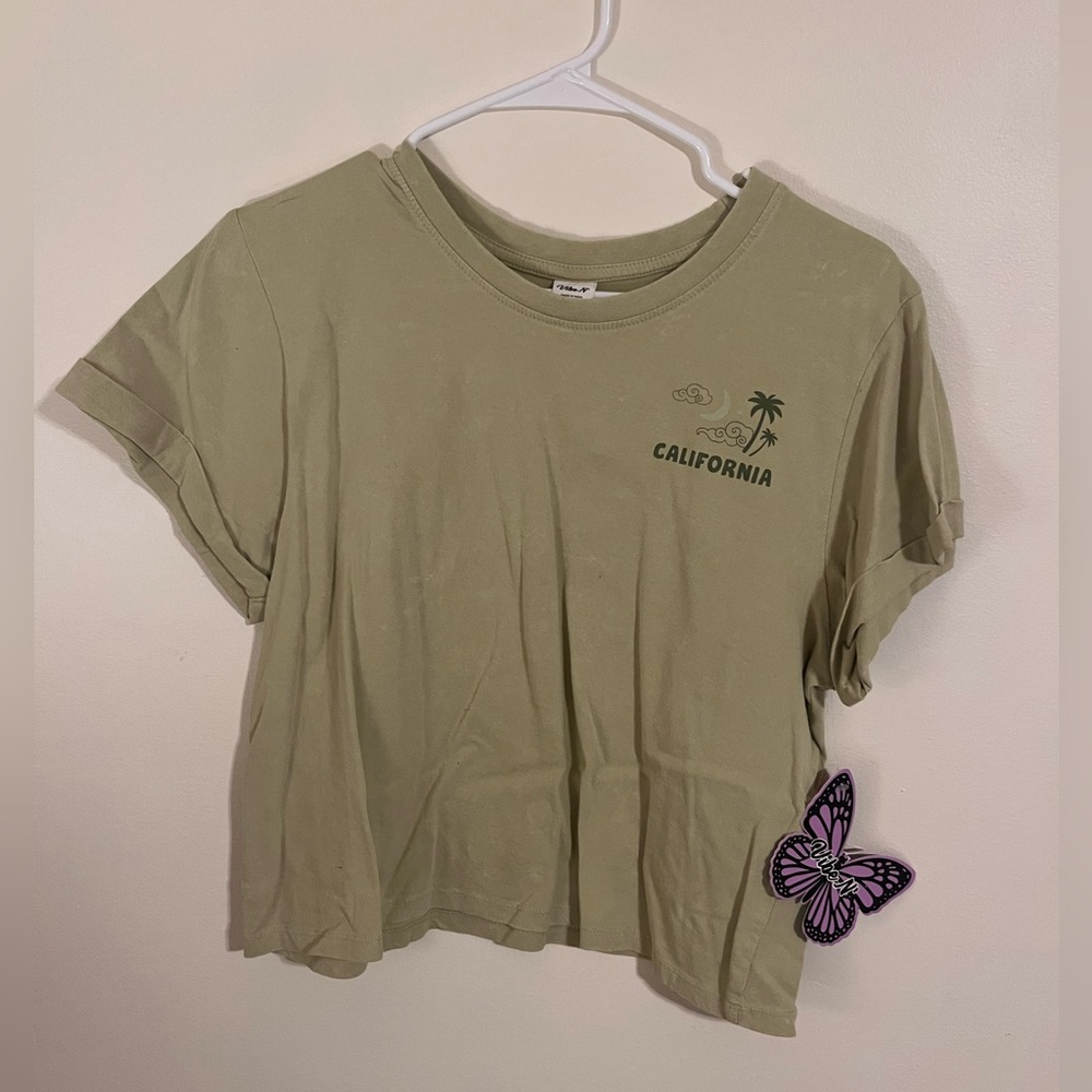 NWT Green California Large Crop Top